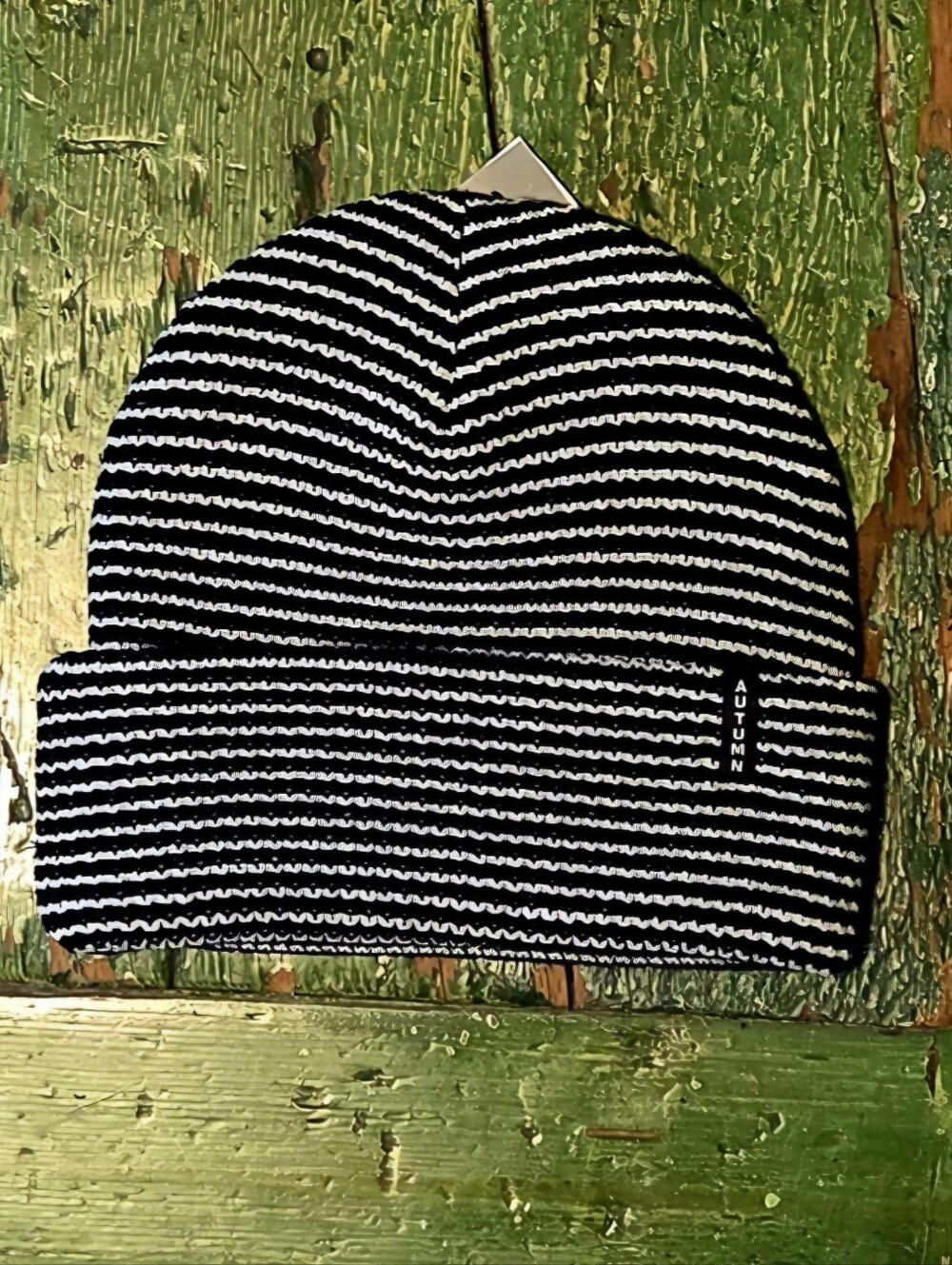 NWT Autumn Black & White Stripes Beanie - Unisex